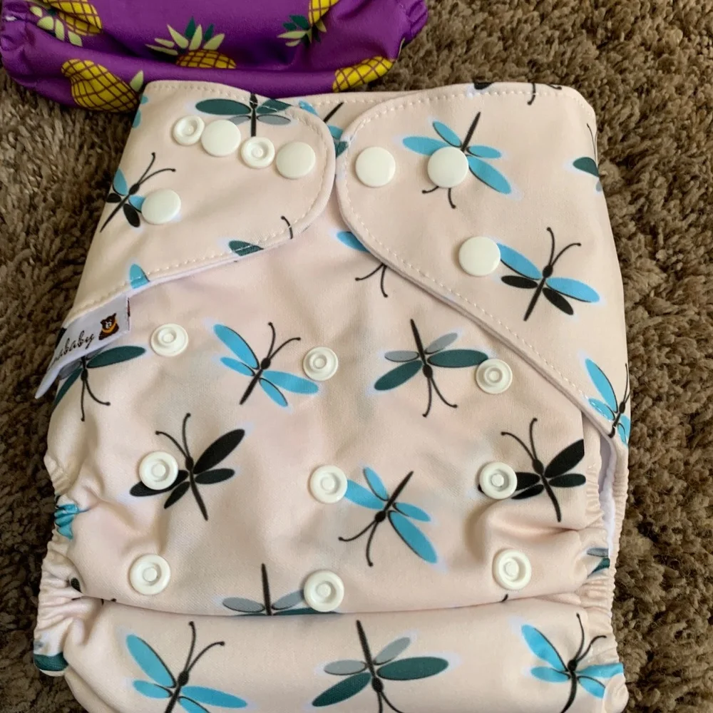 Annababy Cloth Diaper Lot Pocket w/ Inserts Cactus Pineapple Donut Dragonfly